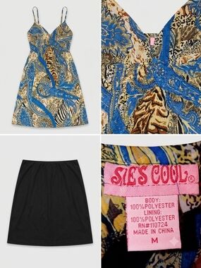 She's Cool Blue, Beige & Brown Printed A-Line Dress Maxi